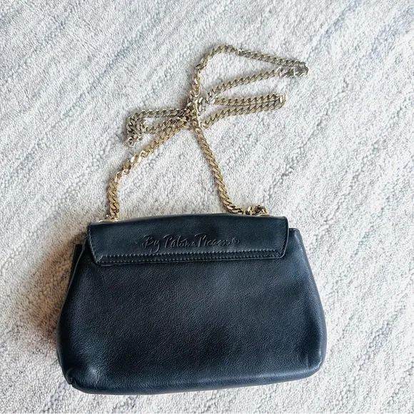 Paloma Picasso Crossbody Bag Black Leather Gold Chain Strap - Picture 5 of 12